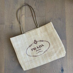 Prada raffia beach bag (big one)